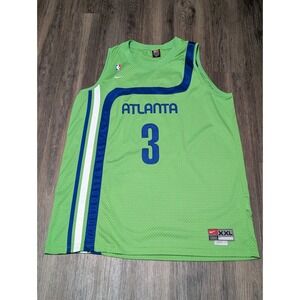 Nike‎ Atlanta Hawks Shareef Abdur-Rahim #3 Basketball Jersey Green XXL +2 Length